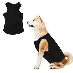 western era soft cotton dog t-shirt  comfortable amp breathable dog clothing  sleeveless vest puppy outfit  pet tank top fashion apparel black small - 14inches