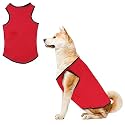 Western Era Soft Cotton Dog T-Shirt | Comfortable &amp; Breathable Dog Clothing | Sleeveless Vest Puppy Outfit | Pet Tank Top Fashion Apparel (Red) (XLarge - 26Inch)