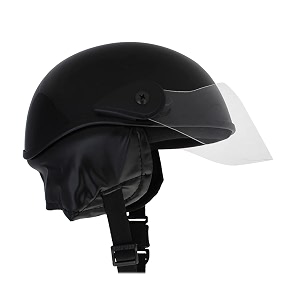 western era stylish half face helmet for kids  baby safety and comfort  3-12 years design 1 black glossy