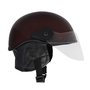 western era stylish half face helmet for kids  baby safety and comfort  3-12 years design 1 maroon glossy