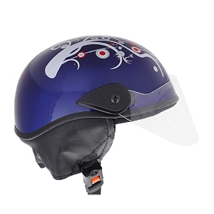 western era stylish half face helmet for kids  baby safety and comfort  3-12 years design 2 blue glossy - silver