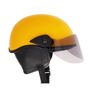 western era stylish half face helmet for kids  baby safety and comfort  3-12 years design 1 yellow glossy