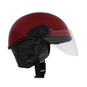 western era stylish half face helmet for kids  baby safety and comfort  3-12 years design 1 red glossy
