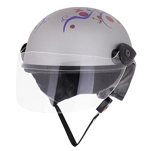 western era stylish half face helmet for kids  baby safety and comfort  3-12 years design 2 silver matte - blue