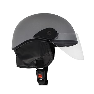 western era stylish half face helmet for kids  baby safety and comfort  3-12 years design 1 silver glossy