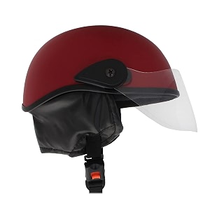 western era stylish half face helmet for kids  baby safety and comfort  3-12 years design 1 red matte