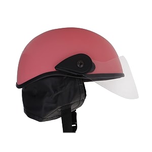 western era stylish half face helmet for kids  baby safety and comfort  3-12 years design 1 pink glossy