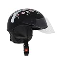 Western Era Stylish Half Face Helmet for Kids || Baby Safety and Comfort || (3-12 Years) (Design 2, Black Glossy - Red)