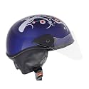 Western Era Stylish Half Face Helmet for Kids || Baby Safety and Comfort || (3-12 Years) (Design 2, Blue Glossy - Silver)