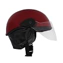 Western Era Stylish Half Face Helmet for Kids || Baby Safety and Comfort || (3-12 Years) (Design 1, Red Glossy)