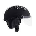 Western Era Stylish Half Face Helmet for Kids || Baby Safety and Comfort || (3-12 Years) (Design 2, Black Matte - Silver)