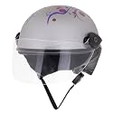 Western Era Stylish Half Face Helmet for Kids || Baby Safety and Comfort || (3-12 Years) (Design 2, Silver Matte - Blue)