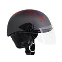 Western Era Stylish Half Face Helmet for Kids || Baby Safety and Comfort || (3-12 Years) (Design 2, Grey Matte - Red)