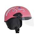 Western Era Stylish Half Face Helmet for Kids || Baby Safety and Comfort || (3-12 Years) (Design 2, Pink Glossy - Blue)