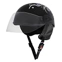 Western Era Stylish Half Face Helmet for Kids || Baby Safety and Comfort || (3-12 Years) (Design 2, Black Glossy - Blue)