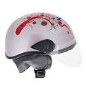 Western Era Stylish Half Face Helmet for Kids || Baby Safety and Comfort || (3-12 Years) (Design 2, Silver Glossy - Red)