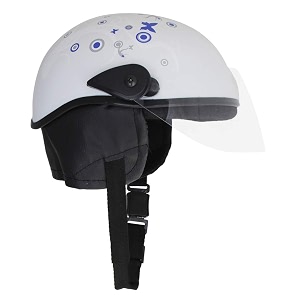 western era unisex half helmet for men amp women  clear visor  comfort amp safety  enhanced design  small white glossy - blue non-motorized