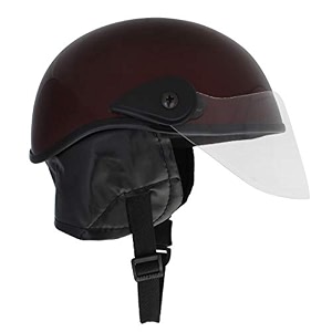 western era unisex half helmet for men amp women  clear visor  comfort amp safety  enhanced design  large maroon glossy