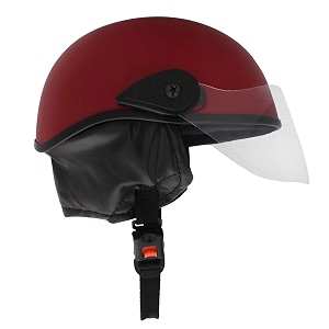 western era unisex half helmet for men amp women  clear visor  comfort amp safety  enhanced design  small red matte
