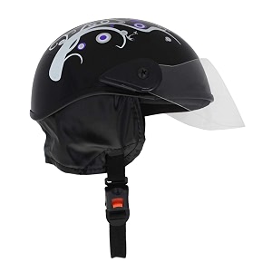 western era unisex half helmet for men amp women  clear visor  comfort amp safety  enhanced design  small black glossy - blue