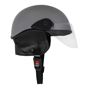 western era unisex half helmet for men amp women  clear visor  comfort amp safety  enhanced design  small silver glossy