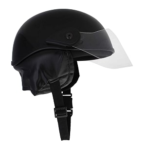 western era unisex half helmet for men amp women  clear visor  comfort amp safety  enhanced design  large black glossy
