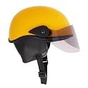 Western Era Unisex Half Helmet for Men &amp; Women | Clear Visor | Comfort &amp; Safety | Enhanced Design | (Large, Yellow Glossy)