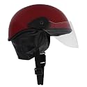 Western Era Unisex Half Helmet for Men &amp; Women | Clear Visor | Comfort &amp; Safety | Enhanced Design | (Small, Red Glossy)