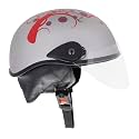 Western Era Unisex Half Helmet for Men &amp; Women | Clear Visor | Comfort &amp; Safety | Enhanced Design | (Medium, Silver Matte - Blue)