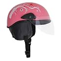 Western Era Unisex Half Helmet for Men &amp; Women | Clear Visor | Comfort &amp; Safety | Enhanced Design | (Small, Pink Glossy - Red)