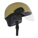 Western Era Unisex Half Helmet for Men &amp; Women | Clear Visor | Comfort &amp; Safety | Enhanced Design | (Medium, Khakhi Glossy)