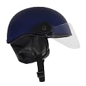 Western Era Unisex Half Helmet for Men &amp; Women | Clear Visor | Comfort &amp; Safety | Enhanced Design | (Medium, Blue Matte)