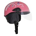 Western Era Unisex Half Helmet for Men &amp; Women | Clear Visor | Comfort &amp; Safety | Enhanced Design | (Large, Pink Glossy - Blue)