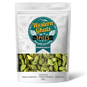 western ghats spices western ghats kerala premium green cardamom elaichi 100 gram extra bold 9mm  sabut choti hari elaichi  aroma lock whole