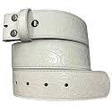 Western Leather Belt Strap - 1.5” Wide Embossed Scrollwork Without Buckle
