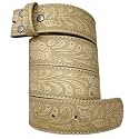 Western Leather Belt Strap - 1.5” Wide Embossed Scrollwork Without Buckle