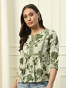 WESTETHNIC Casual Floral Print Women Light Green