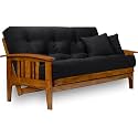 Westfield Futon Set - Full Size, Frame, 8" Mattress, Twill Black Cover