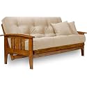 Westfield Futon Set - Queen Size, Frame, 8" Mattress, Twill Khaki Cover