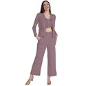 Westhood Women's Co ord Set Three Piece Blazer Co-Ord Set | Top and Bottom Set