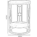 Table 2-Tier White MDF Modern Round End Sofa Side Living Room Coffee with Metal Frame, 40x55cm (Gold)