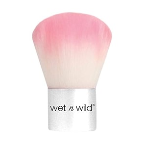 wet n wild kabuki powder brush with soft white synthetic bristles for evenly blended makeup application and smooth natural finish 1g