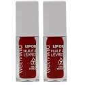 wet n wild Lip Oil - Lightweight, Non-Sticky, Hydrating &amp; Nourishing Formula with Marula &amp; Jojoba Oils, Vegan &amp; Cruelty-Free - Heart Rate (Pack of 2)