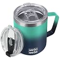 WETOWETO 14 oz Insulated Coffee Mug, Vacuum Camping Mug with Lid, Handle