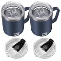 WETOWETO 14 oz Insulated Coffee Mug, Vacuum Camping Mug with Lid, Handle