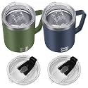WETOWETO 14 oz Insulated Coffee Mug, Vacuum Camping Mug with Lid, Handle