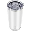 WETOWETO 20oz Insulated Stainless Steel Tumbler, Double Wall Vacuum Leak-proof Travel Coffee Mug, Powder Coated Water Cup (White, 1 Pack)