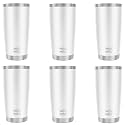 WETOWETO 20oz Tumbler, Stainless Steel Vacuum Insulated Coffee Travel Mug, Double Wall Powder Coated Insulated Coffee Mug Travel Mug with Lid Thermal Cup for Outdoor, White, 6 Pack
