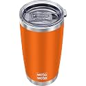 WETOWETO 20oz Insulated Stainless Steel Tumbler, Double Wall Vacuum Leak-proof Travel Coffee Mug, Powder Coated Water Cup (Orange, 1 Pack)