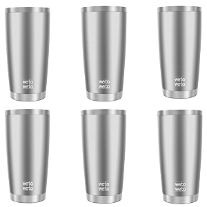 wetoweto 20oz tumbler stainless steel vacuum insulated coffee travel mug double wall powder coated insulated coffee mug travel mug with lid thermal cup for outdoor stainless steel 6 pack